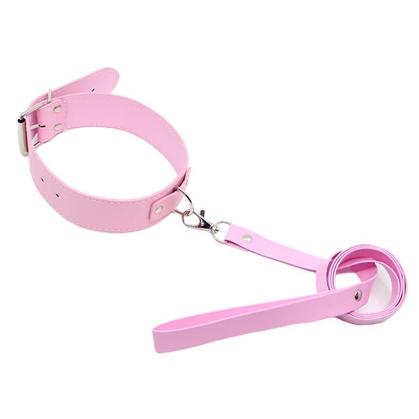 Love In Leather Faux Leather Unlined Collar and Lead