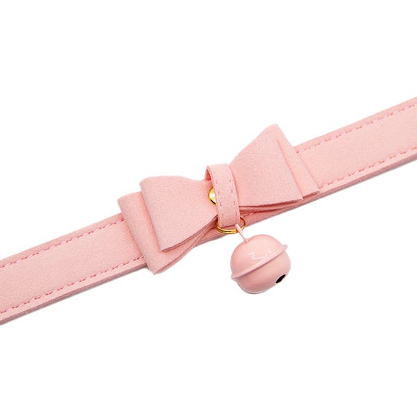 Love In Leather Bow Collar with Cat Bell