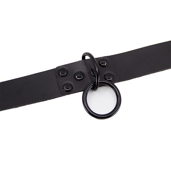 Love In Leather Black Hardware Faux Leather Choker