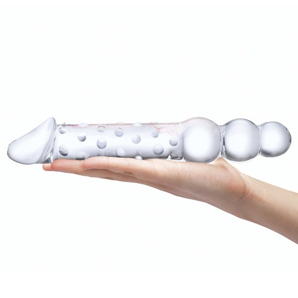Glas 12-inch Double End Dildo With Anal Beads