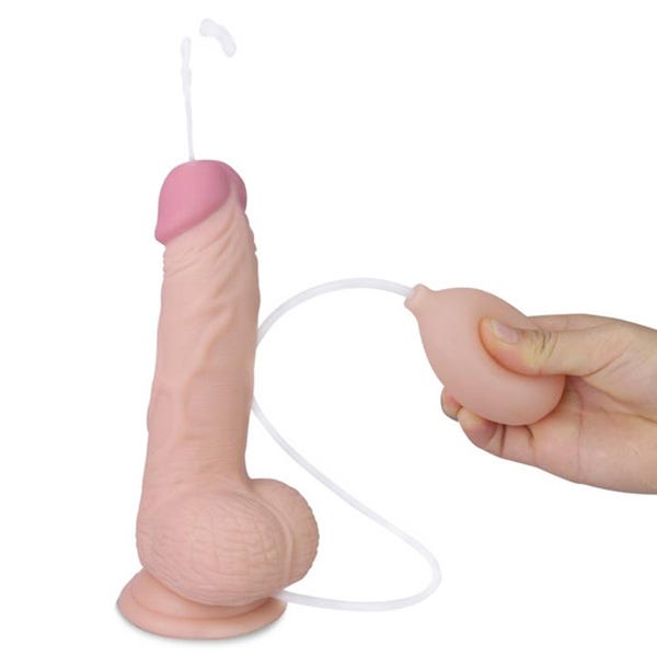Lovetoy Cumming Softee 8-Inch Soft Ejaculation Dildo with Balls