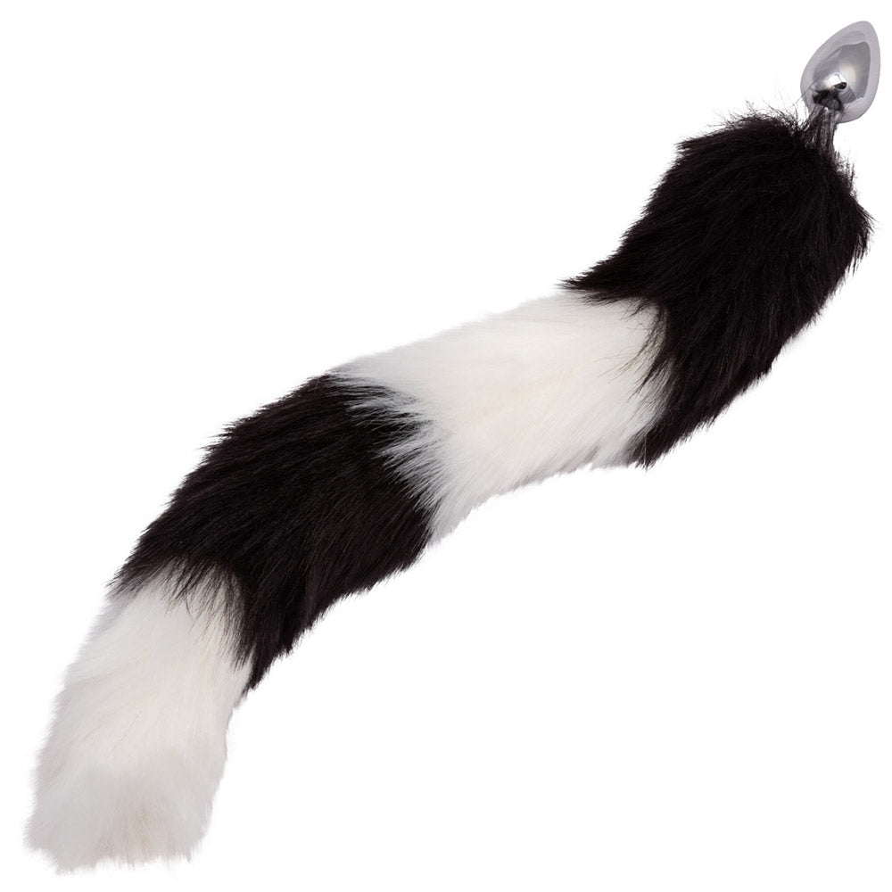 CalExotics Running Wild Black & White Tail Butt Plug