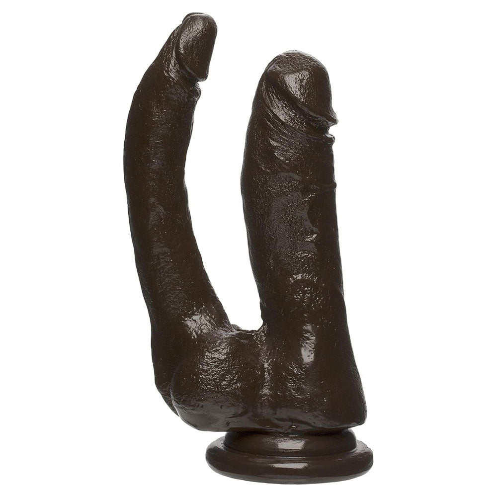 The Double Dippin D Firmskyn Dildo - Chocolate