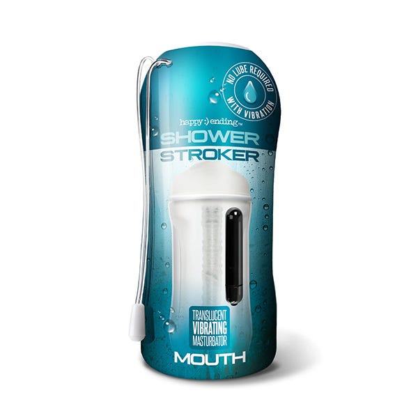 Happy Ending Translucent Vibrating Ass Shower Stroker