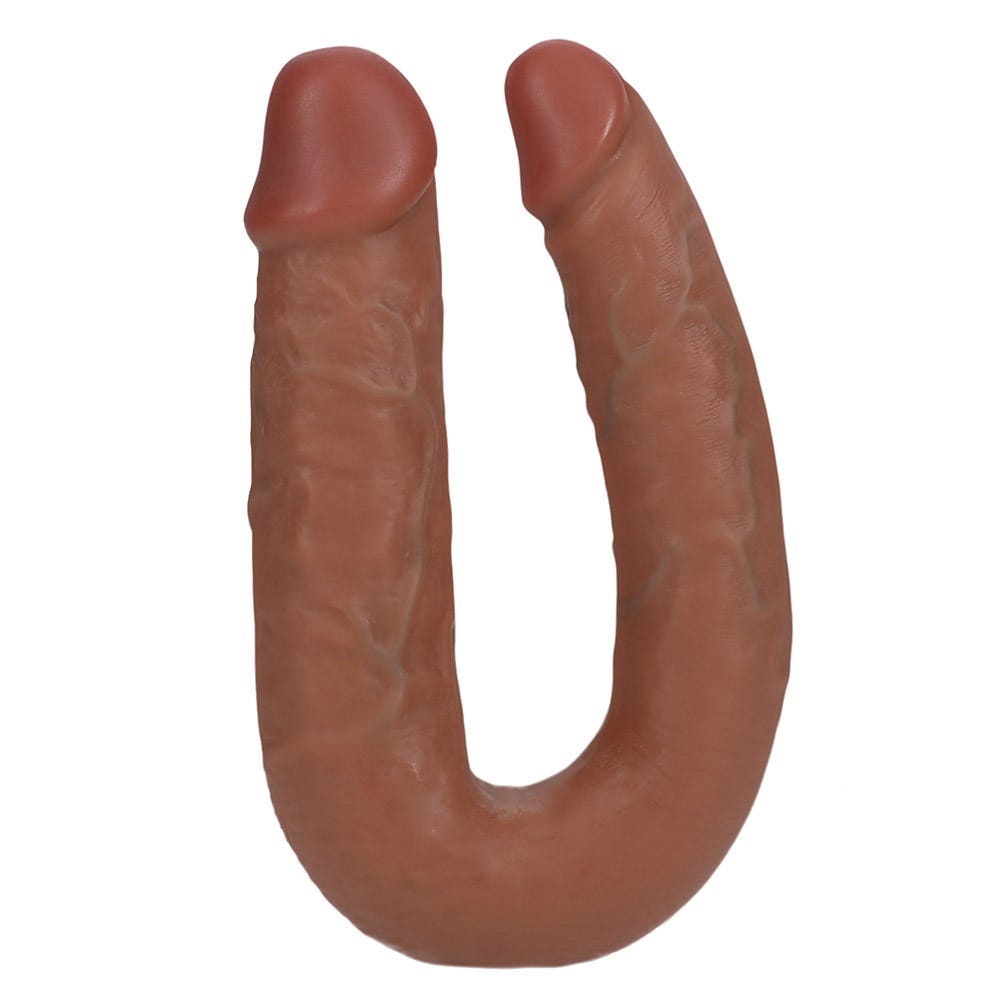 RealRock 7 Inch U Shape Realistic Double Dildo - Caramel