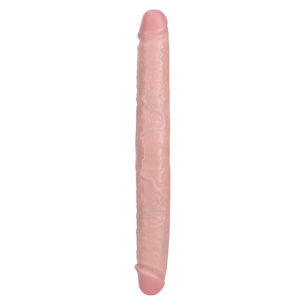 RealRock 14 Inch Straight Thick Realistic Double Dildo - Vanilla