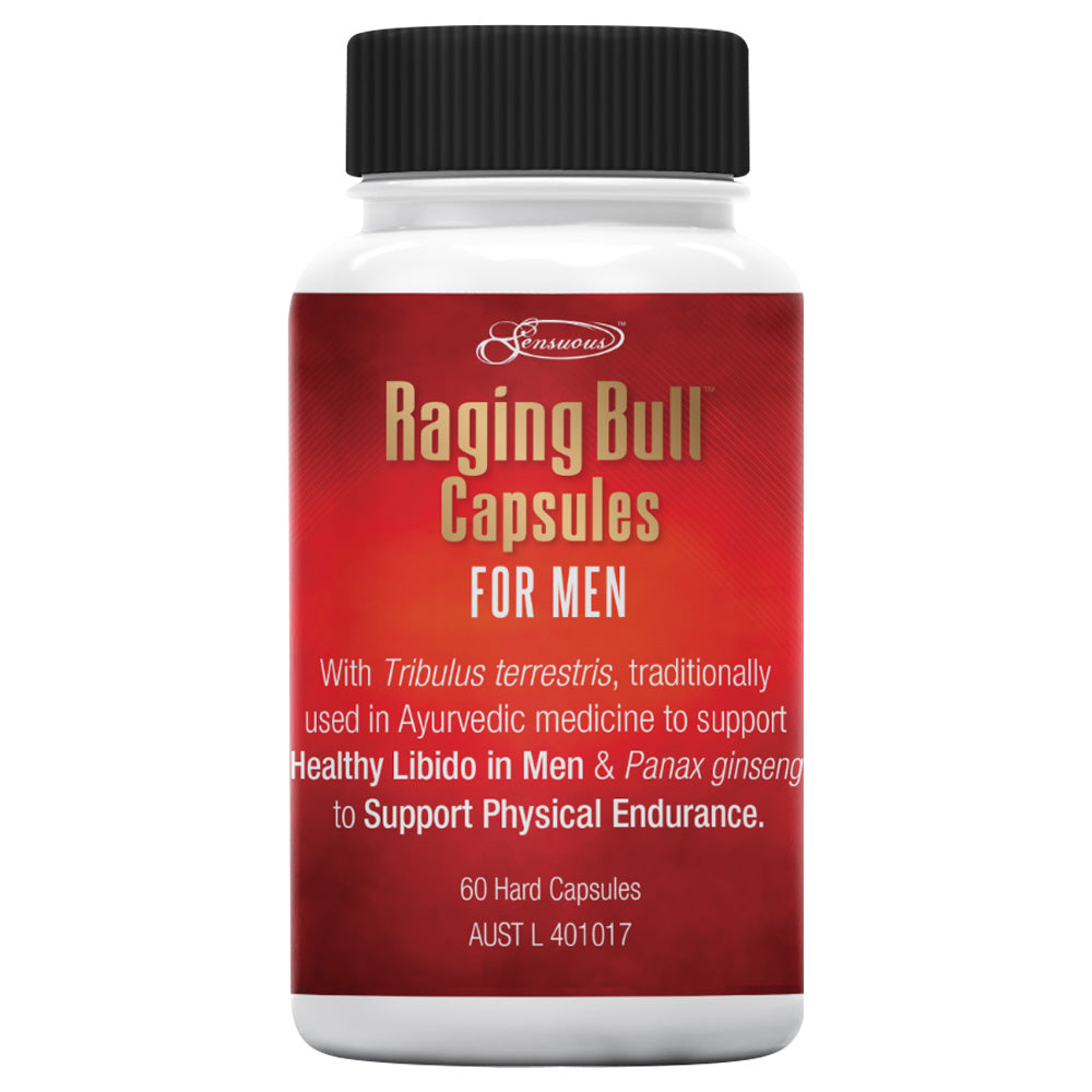 Sensuous Raging Bull Capsules Energy & Libido Caps for Men - 60 pack