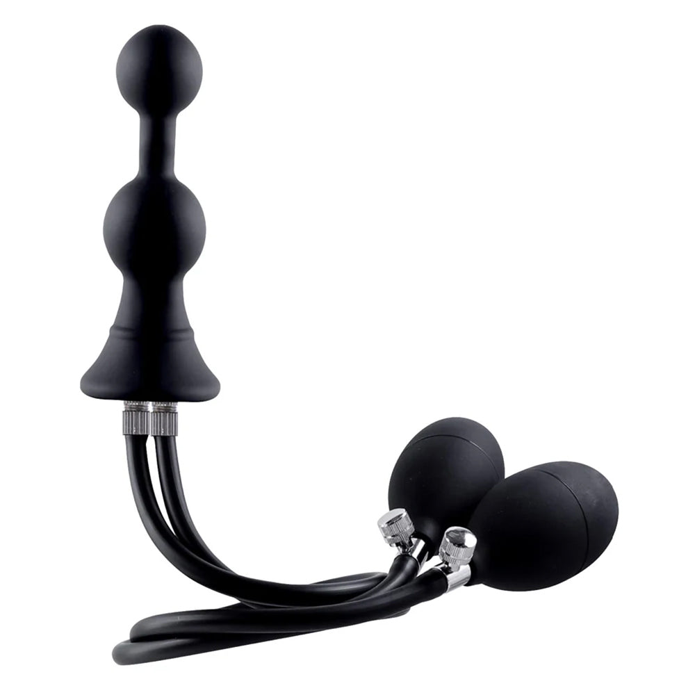 Excellent Power Strafe Silicone Inflatable Butt Plug with Dual Pumps