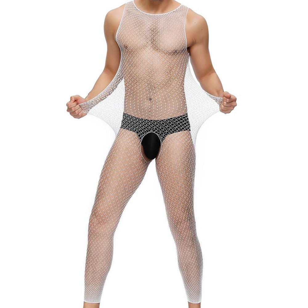 OhYeah Full Length Fishnet Bodystocking For Men