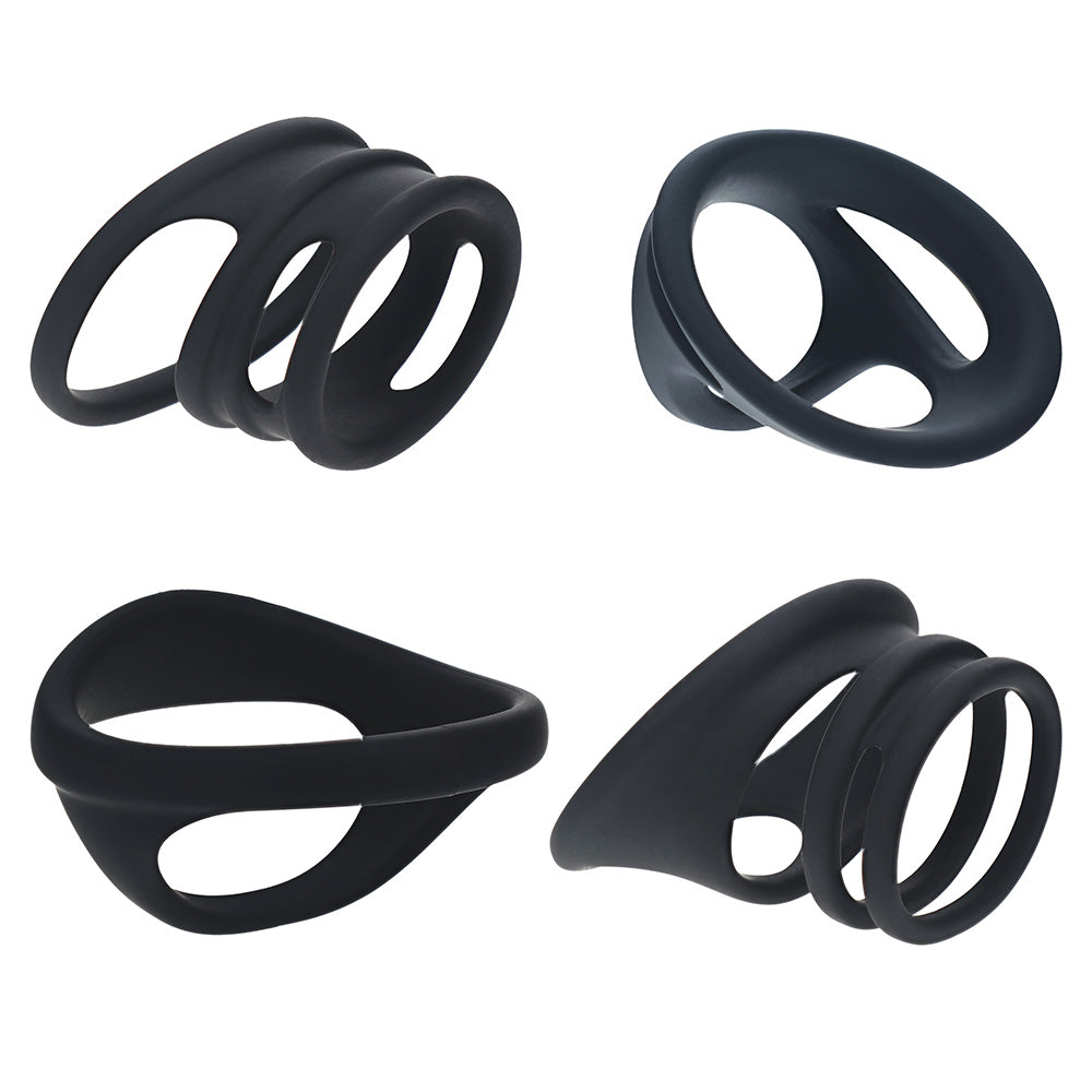 Shots LEVELZ Silicone Cock & Ball Rings - Set of 4