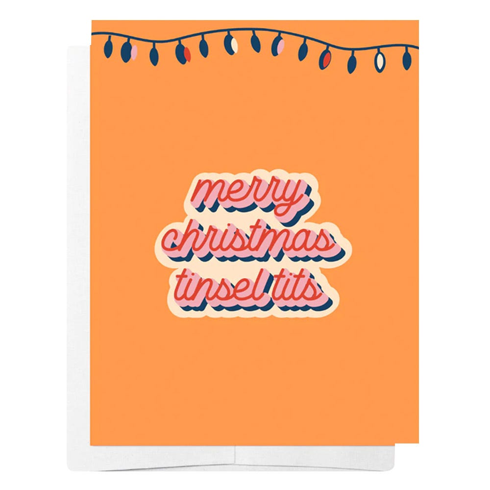 Bad on Paper Merry Christmas Tinsel Tits Christmas Card