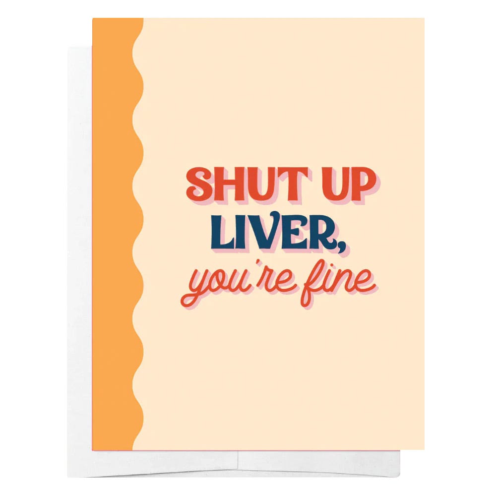 Bad on Paper Shut Up Liver You're Fine Christmas Card