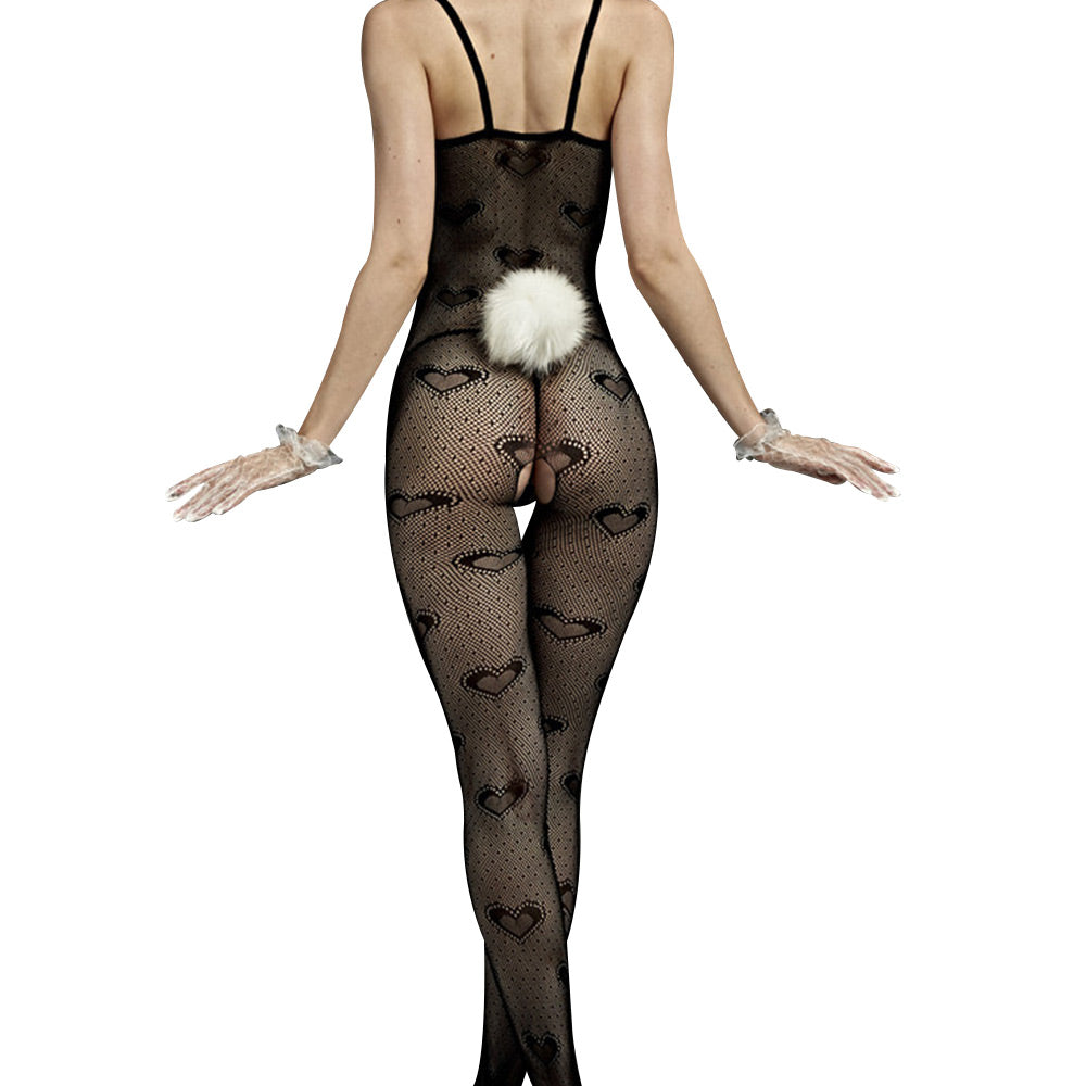 Love in Leather Rimes Spaghetti Strap Bodystocking