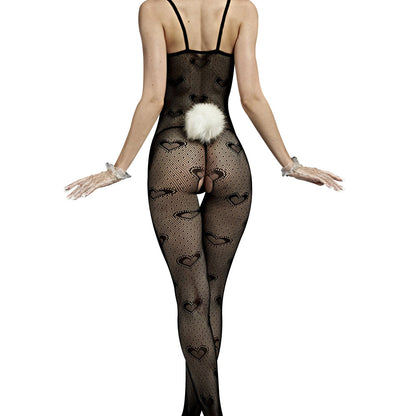 Love in Leather Rimes Spaghetti Strap Bodystocking