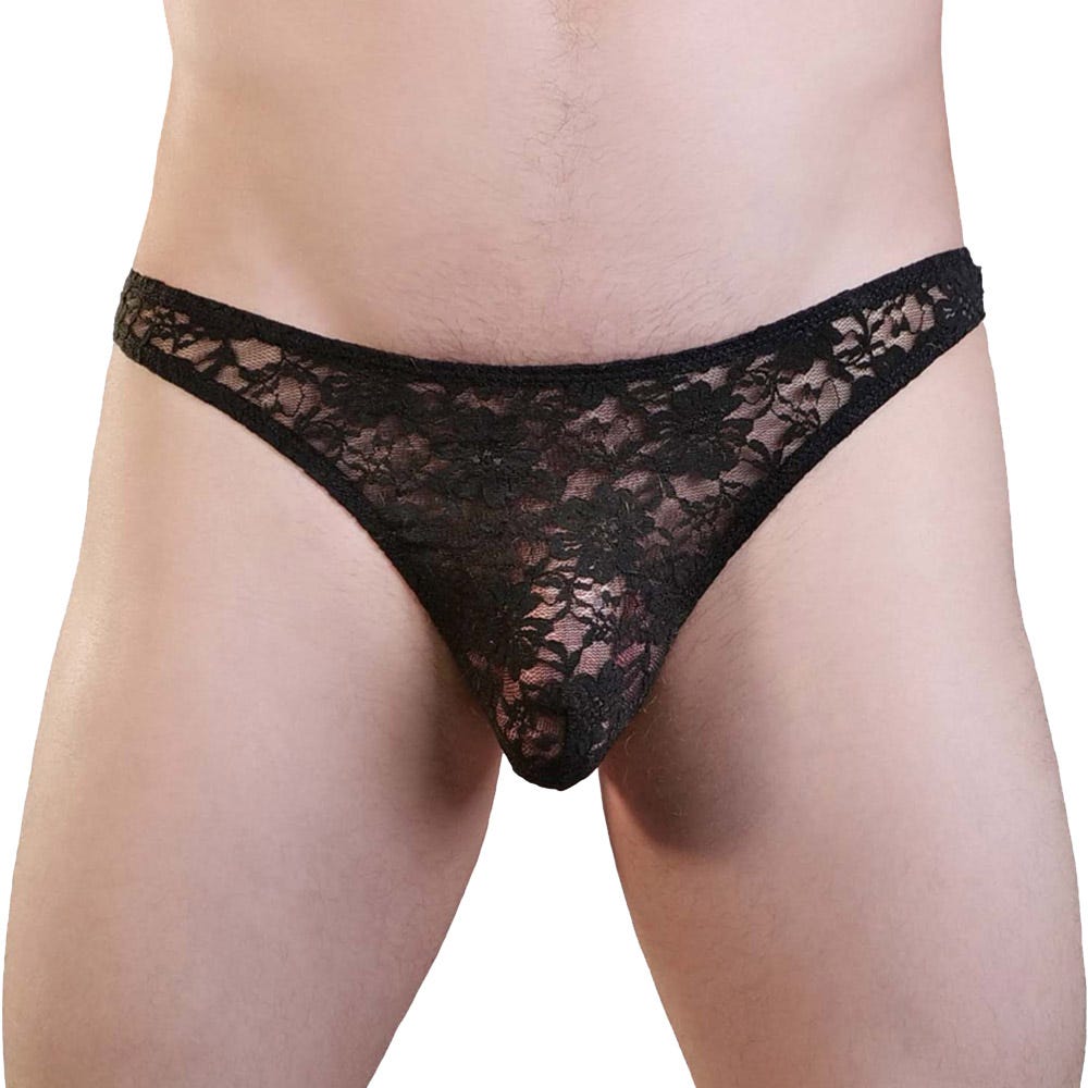 Love in Leather Mens Lace Thong