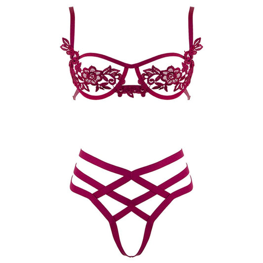 Love in Leather Floral Cut Out 2 Piece Set