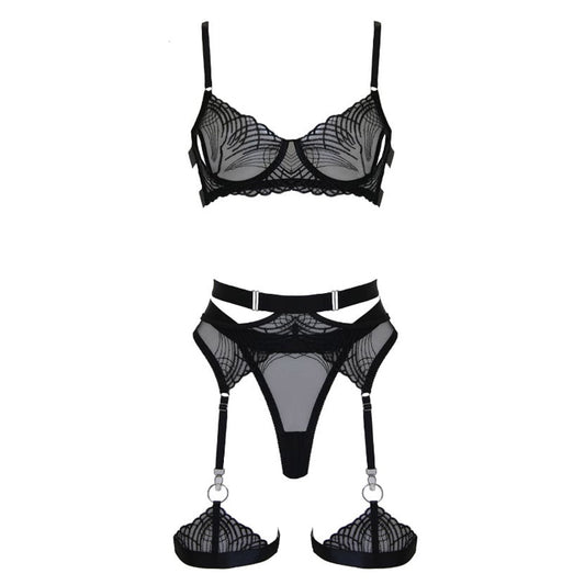 Love in Leather Muse Embroidered Mesh 5 Piece Set