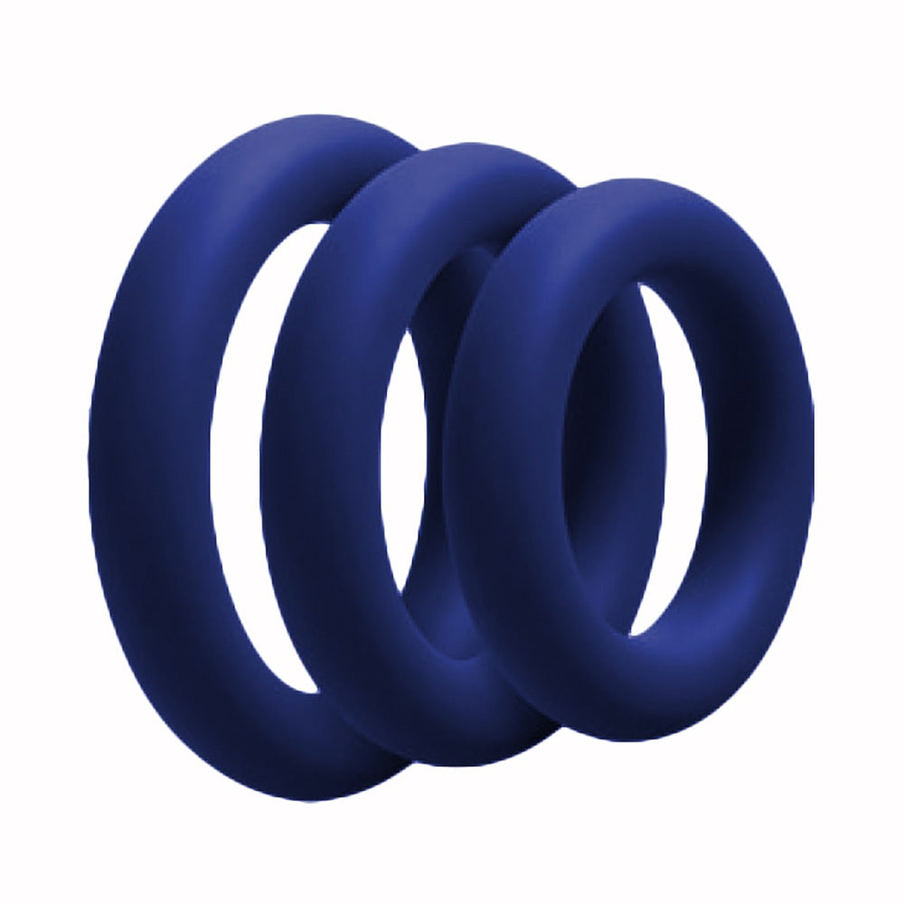 Love in Leather Silicone Fat Boy Cock Ring 3 Pack