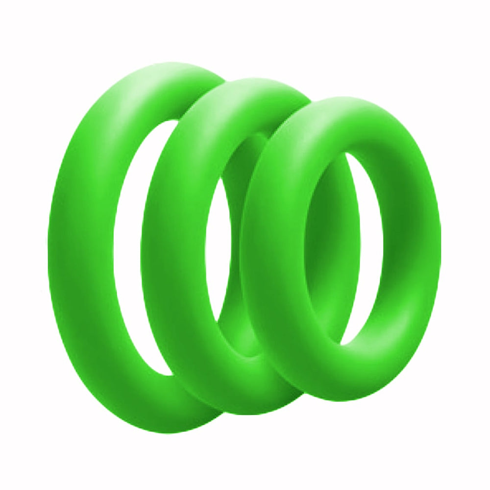 Love in Leather Silicone Fat Boy Cock Ring 3 Pack