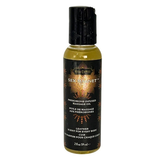 Kama Sutra Sex Magnet Leather Pheromone Massage Oil - 59ml