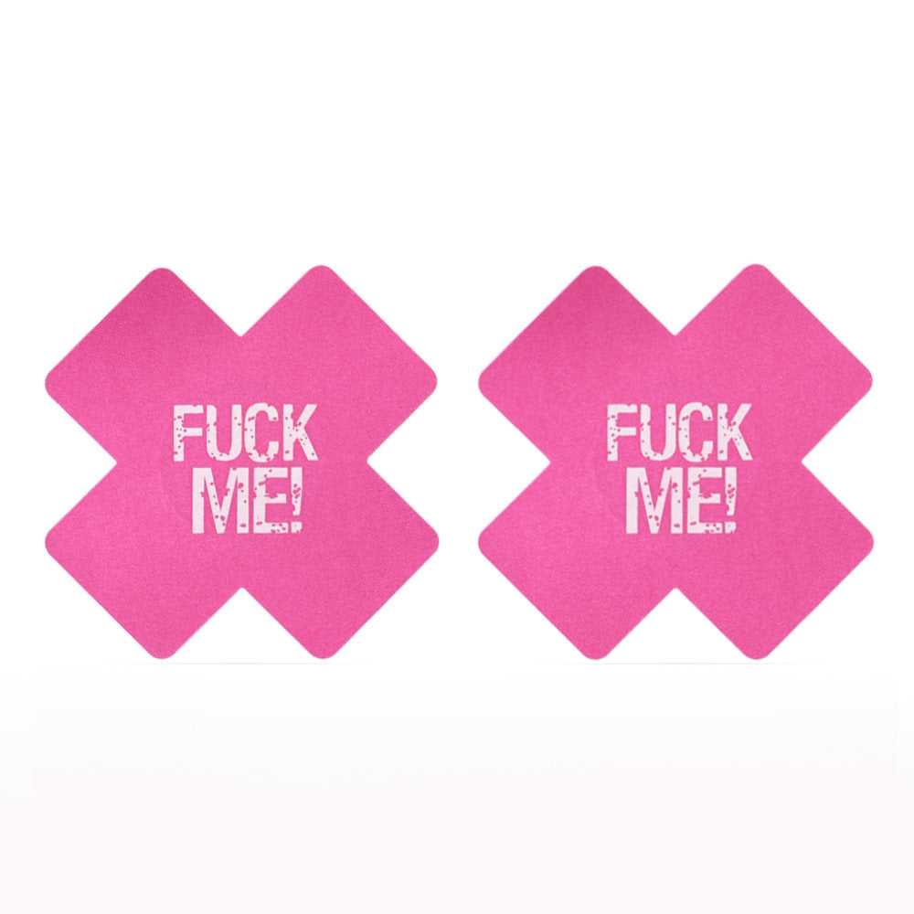 Lovetoy FUCK ME Cross Pattern Nipple Pasties - 2 Pack