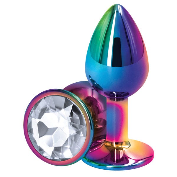 Rear Assets Multicolour Butt Plug - Small - Clear