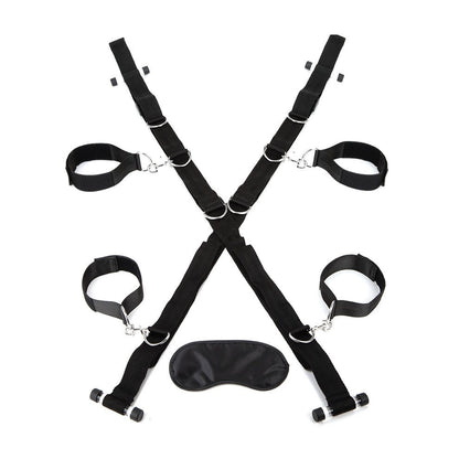 Lux Fetish Over the Door Cross with Universal soft Restraint Cuffs
