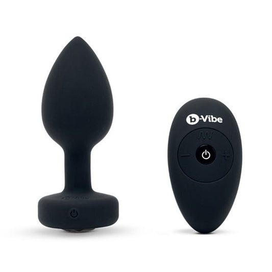 b-Vibe Vibrating Jewels Remote Control Butt Plug M/L Black