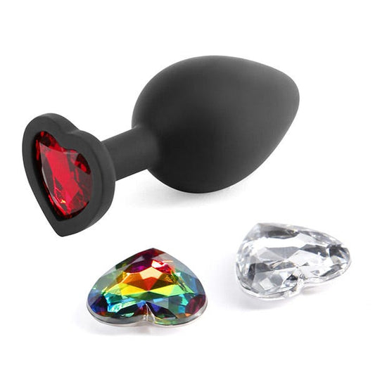 Glams Xchange Medium Interchangeable Heart Gem Butt Plug