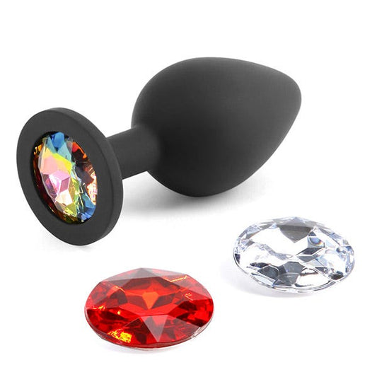 Glams Xchange Medium Interchangeable Round Gem Butt Plug