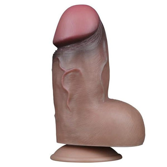 Nature Cock 7-Inch Girthy Dual-Layered Platinum Silicone Dildo