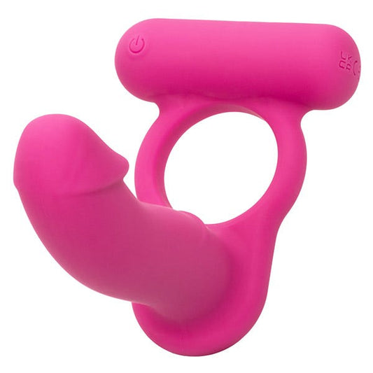 CalExotics Silicone Rechargeable Double Diver with Cock Ring