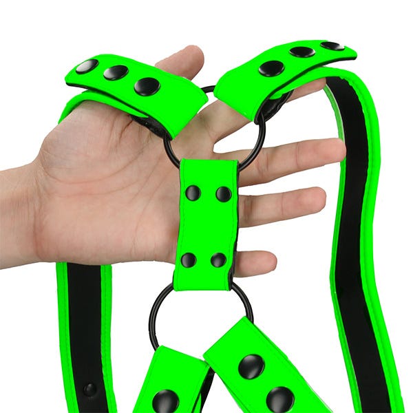 Ouch! Glow in the Dark Bonded Leather Sling Harness