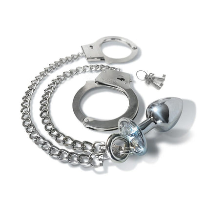 Nixie Metal Butt Plug Cuff Set - Silver