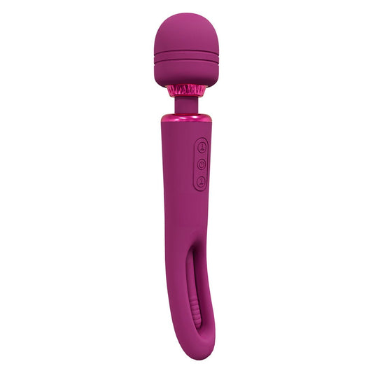 Shots Vive Kiku Rechargeable Double Ended Wand with Innovative G-Spot Flapping Stimulator