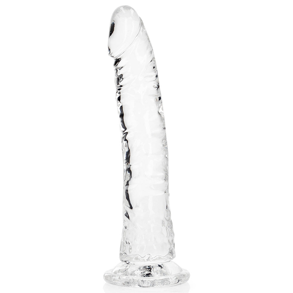 RealRock 9 Inch Crystal Clear Realistic Dildo with Balls & Suction Cup Base