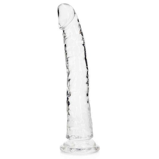 RealRock 11 Inch Crystal Clear Slim Dildo with Suction Cup Base