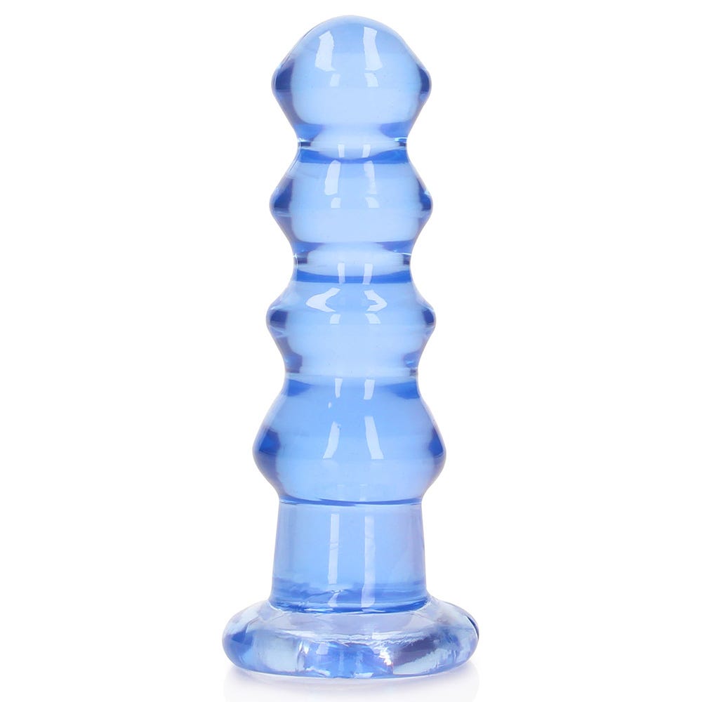 Realrock 5.5 inch Crystal Clear Ribbed Butt Plug