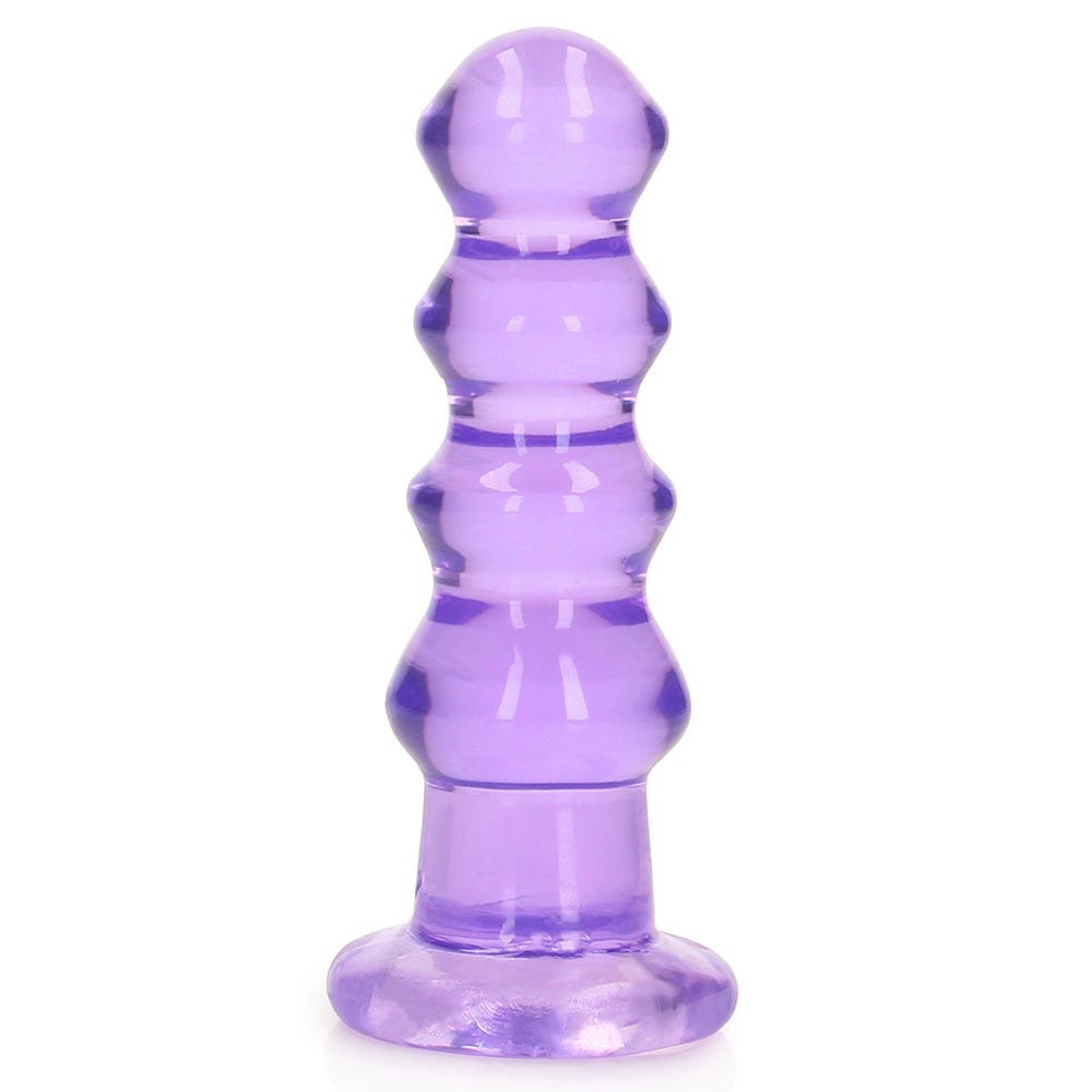 Realrock 5.5 inch Crystal Clear Ribbed Butt Plug