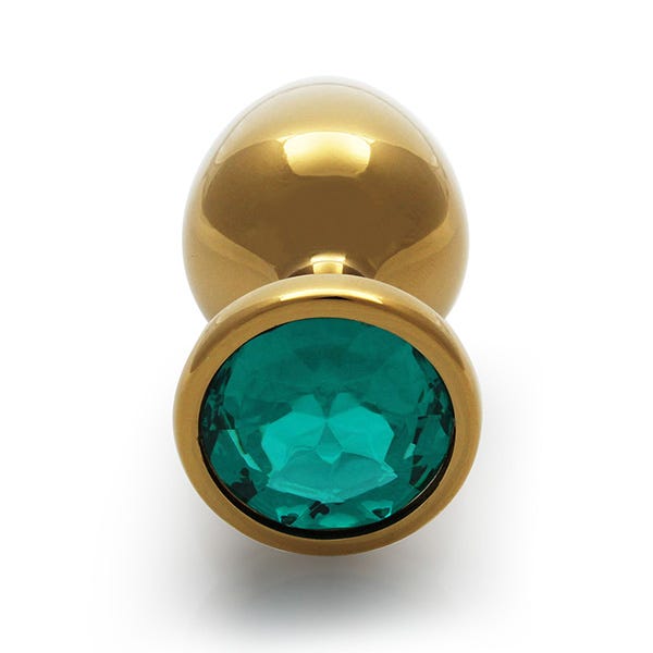 Ouch Green Gem Metal Gold Plug Medium