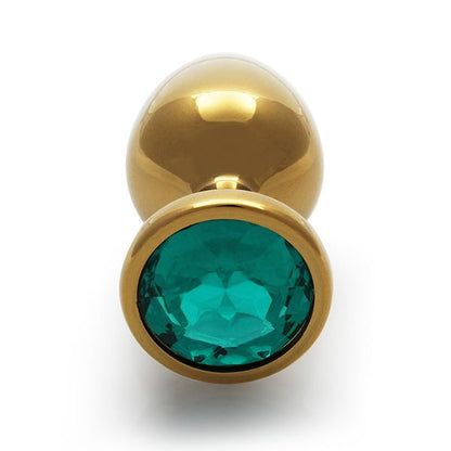 Ouch Green Gem Metal Gold Plug Medium