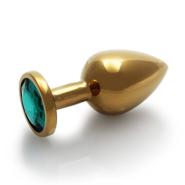 Ouch Green Gem Metal Gold Plug Medium