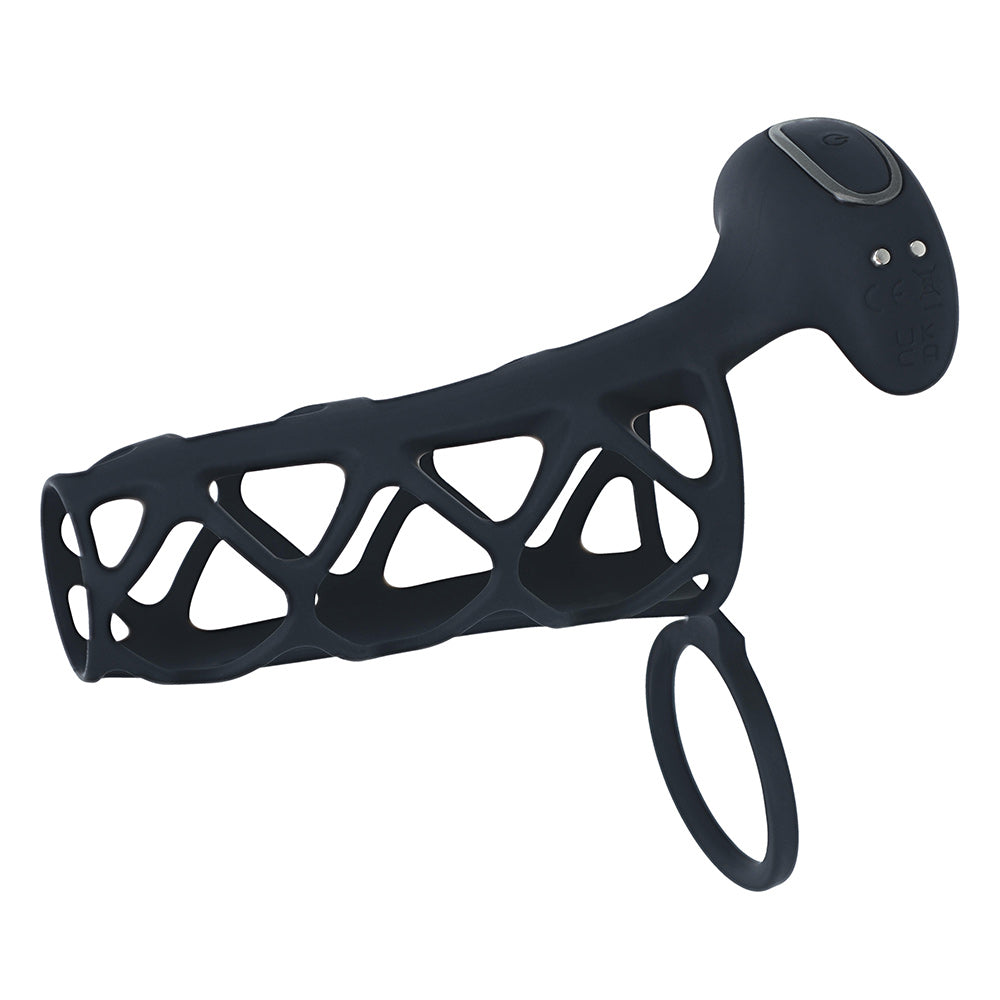 Shots LEVELZ Vibrating Cage Silicone Cock Sleeve & Ball Ring