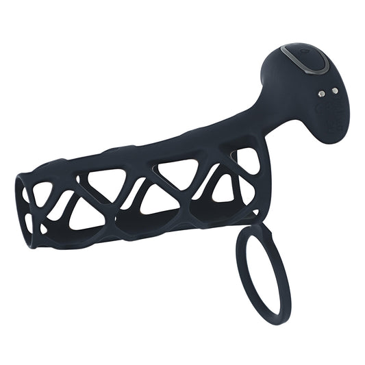 Shots LEVELZ Vibrating Cage Silicone Cock Sleeve & Ball Ring