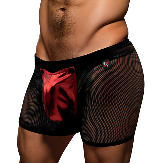Envy Snap Down Mesh Boxer Brief - Red