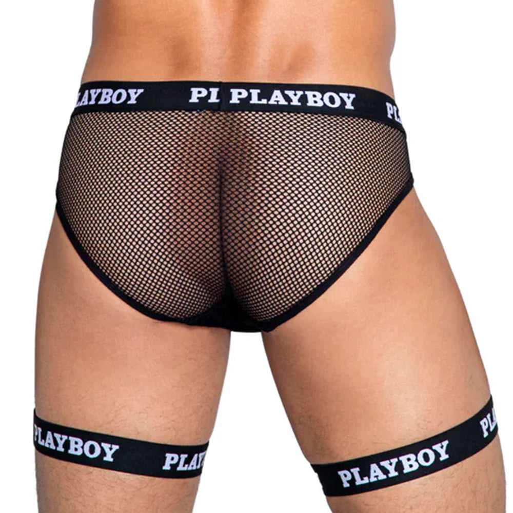 Playboy Mens Dark Room Suspender Set