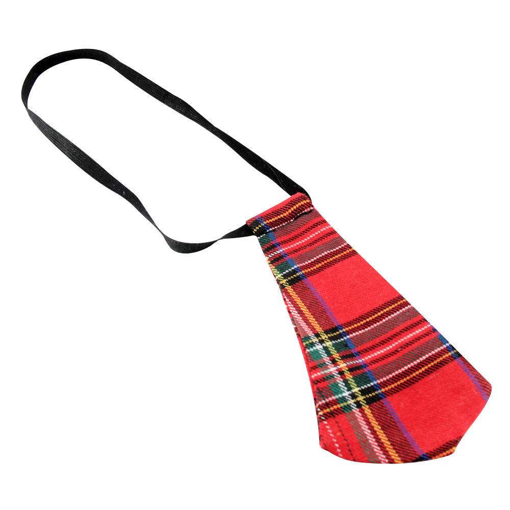 Love In Leather Tartan Print Tie