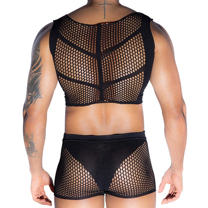 Love In Leather Rib Singlet & Brief Set