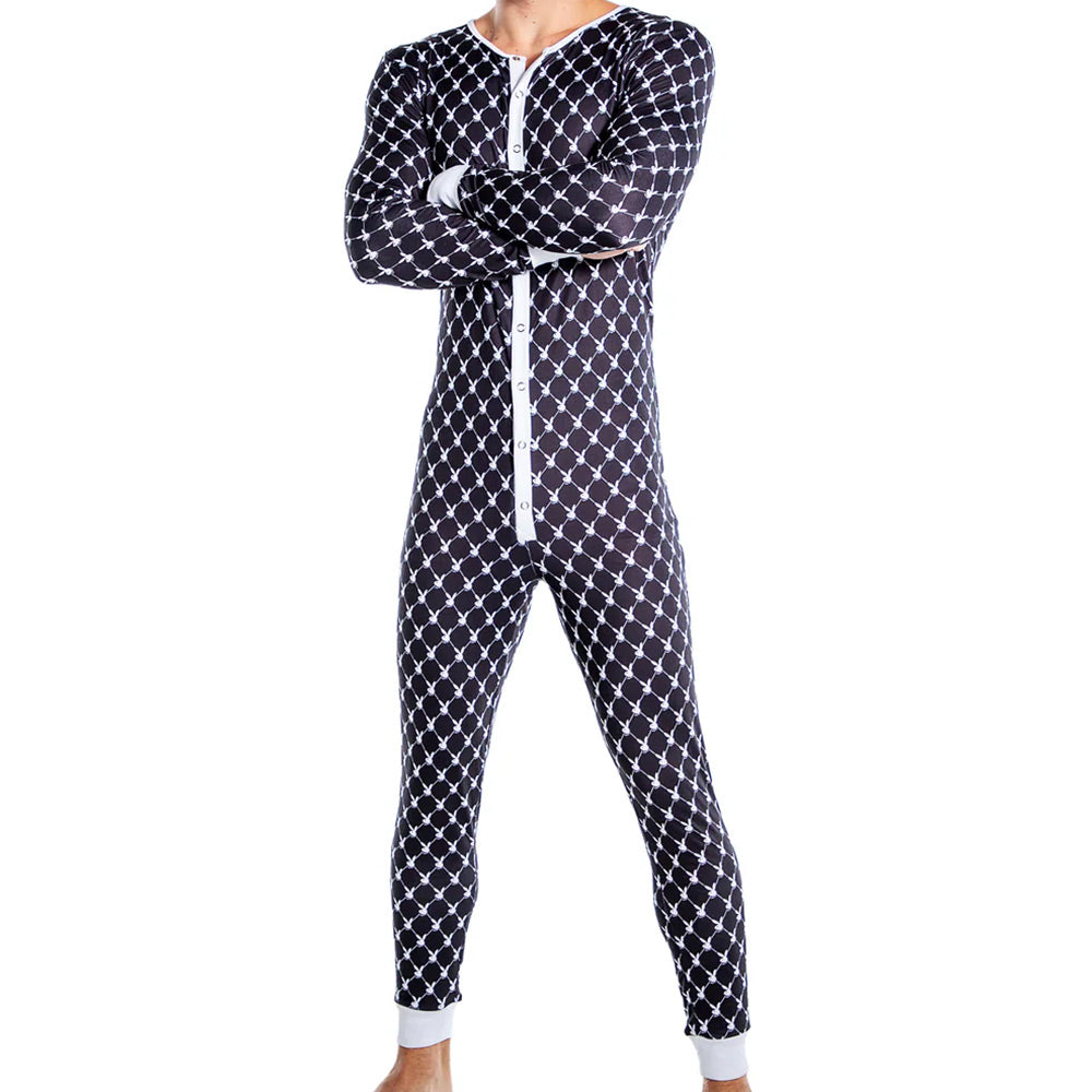 Playboy Mens Bunny Cozy Lounge Union Suit
