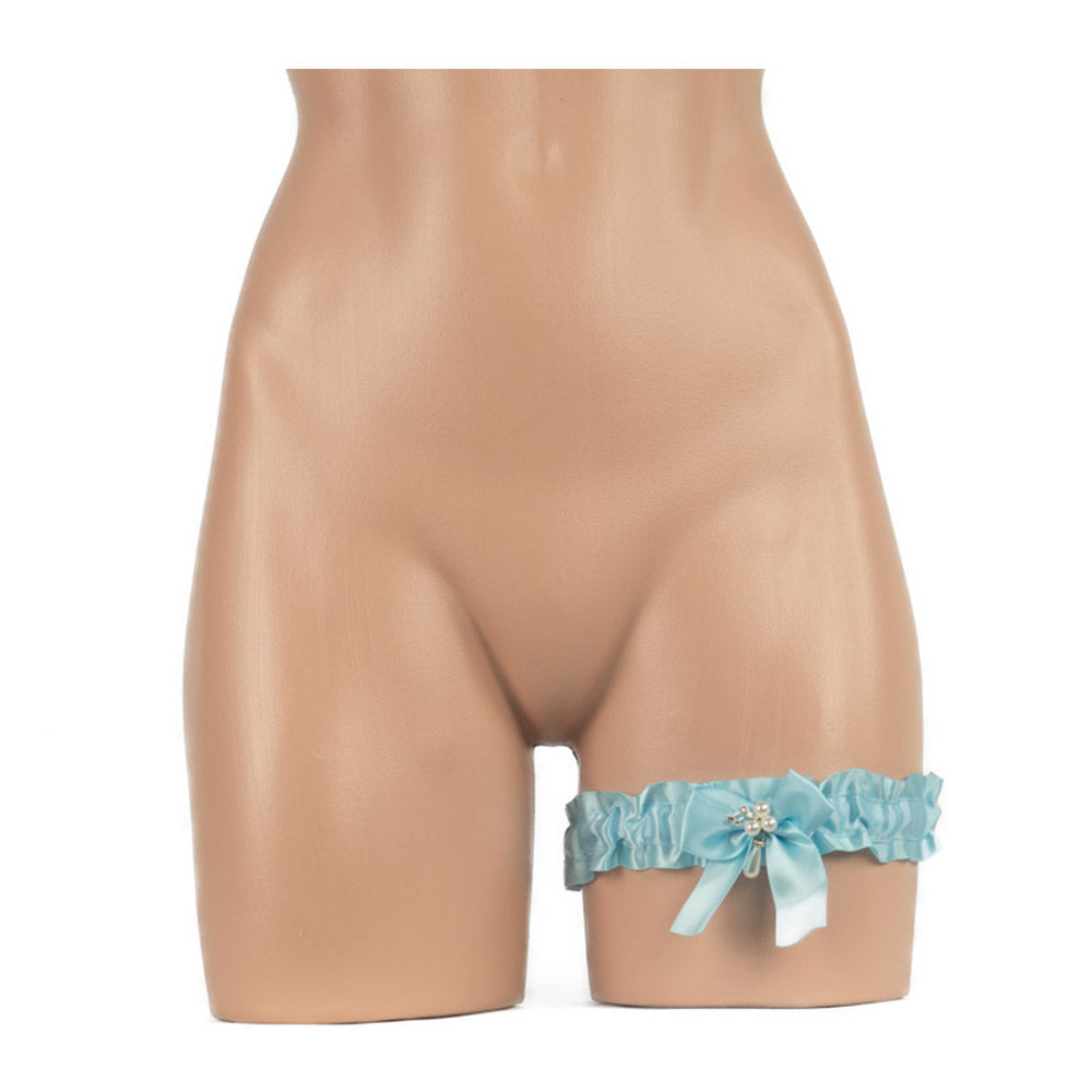 Poison Rose Satin Bridal Garter Wide